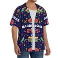 thumbnail image 4 of KLL Happy Mardi Gras Print Men's Shirt Short Sleeve Button Down Summer Cuba Beach Shirts- 4X-Large, 4 of 7