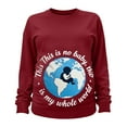 thumbnail image 3 of Yteetum Women's Maternity Crewneck Sweatshirts Plus Size Pregnancy Graphic Print Long Sleeve T Shirts Pullover Hoodless Sweatshirts Tops Womens Casual Oversized Round Neck Comfy Funny Printed Shirts, 3 of 6