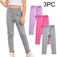 thumbnail image 2 of Hellosay Baby 3 Pack Leggings Cotton Elastic Waist Ruffle Hem Strecth Comfortable Solid Casual Dance Pants Size 1-9, 2 of 9