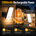 thumbnail image 4 of Yannovus Wireless Motion Sensor Outdoor Light, 10000mAh Rechargeable Battery Operated Flood Light with Remote, 3 Modes, Waterproof Outdoor Security Light for House, Fences, Patio, 4 of 10