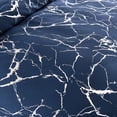 thumbnail image 3 of Satin Bedding Set Blue Satin Duvet Cover Set 2 Pcs Blue White Metallic Marble Pattern Luxurious Bedding Set Twin Size, 3 of 8