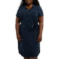 thumbnail image 3 of Teddi Rose 100% Tencel Button Down Dress Navy XXL, 3 of 4