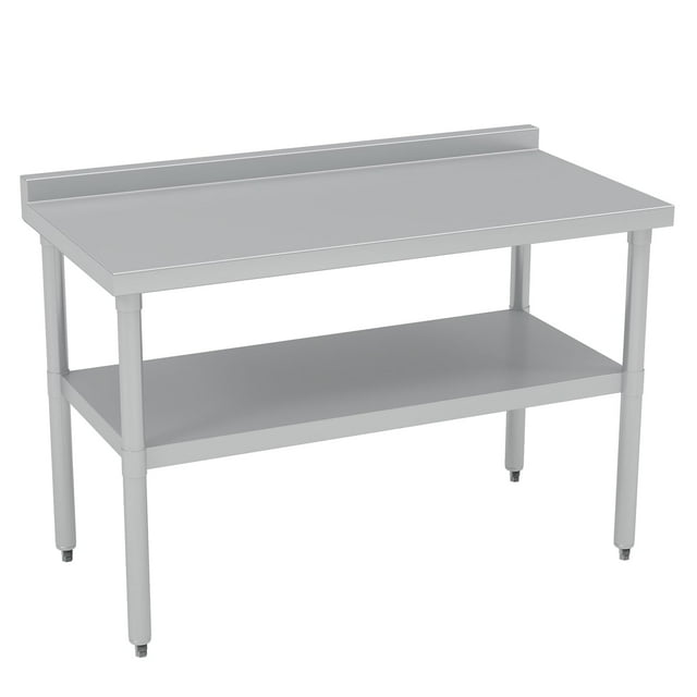 BeesClover Heavy-Duty Stainless Steel Work & Prep Table, NSF Commercial-Grade Table with Adjustable Lower Shelf for Kitchen, Restaurant, Home, Garage, Hotel