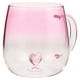 thumbnail image 1 of Taza de café con degradado romántico: Taza de té de vidrio transparente con diseño de corazón en 3D - Taza única para desear un deseo en San Valentín a parejas - Cristalería decorativa, 1 of 8