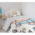 thumbnail image 4 of Ambesonne Cartoon Quilted Bedspread Set 2 Pcs, Vintage Drawing Look Stars, Twin Size, Multicolor, 4 of 6