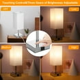 thumbnail image 6 of Neoglint 2 Packs Fabric Bedside Table Lamp Nightstand Lamp with Warm White LED Bulb Desk Light Touch Control USB A Type-C Charging Ports 3 Levels Dimmable for Living Room Bedroom Study Room Cafe Shop, 6 of 8