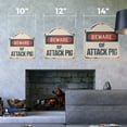 thumbnail image 2 of Beware Of Attack Pig 14" X 14" Sign | Indoor/Outdoor Plastic | SignMission Designer Classic Rust Wall Plaque Novelty Gift Funny Joke Gag Road Garage, 2 of 4