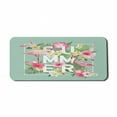 thumbnail image 1 of Floral Computer Mouse Pad, Tropical Flower with Flamingos Retro Wedding Romance Petals Graphic Artwork, Rectangle Non-Slip Rubber Mousepad X-Large, 35" x 15", Mint Green Pink, by Ambesonne, 1 of 2