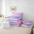 thumbnail image 6 of Castle Fairy Children Teens Girls Ocean Mermaid Bedding Comforter Set 7pcs,Cute Sea Princess Queen Bedding Sets Super Cozy,Abstract Gradient Ombre Queen Sheet Sets,Luxury Bedroom Decor,Reversible, 6 of 8