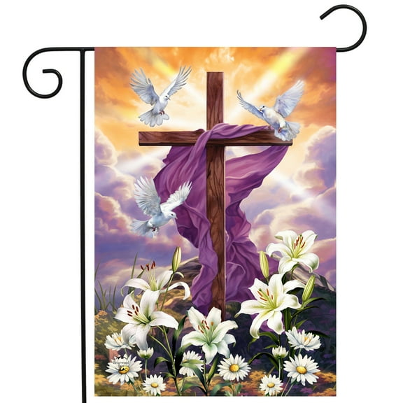 Briarwood Lane Sunrise Easter Cross Garden Flag