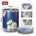 thumbnail image 3 of 12oz Tumblers Navy Daisy Flower White Blooms Pattern Vacuum Insulated Stainless Steel Travel Tumbler Cups Mug with Lid and Straw for Beer,Coffee,Beverages with Cleaning Brush for Cold & Hot Drinks, 3 of 5
