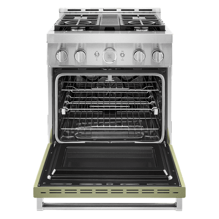 KitchenAid - Commercial-Style 4.1 Cu. Ft. Slide-In Gas True Convection Range with Self-Cleaning - Avocado cream