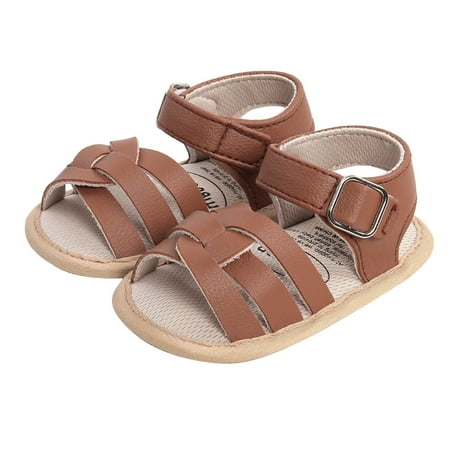 

Qcmgmg Summer Children Toddler Cross Non-Slip Sandals Infant Baby 0-12M Rubber Sole Slippers