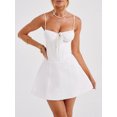 thumbnail image 3 of Musuos Women Summer Mini Cami Dress Sleeveless Back Tie-Up Solid Color Party Dress, 3 of 9