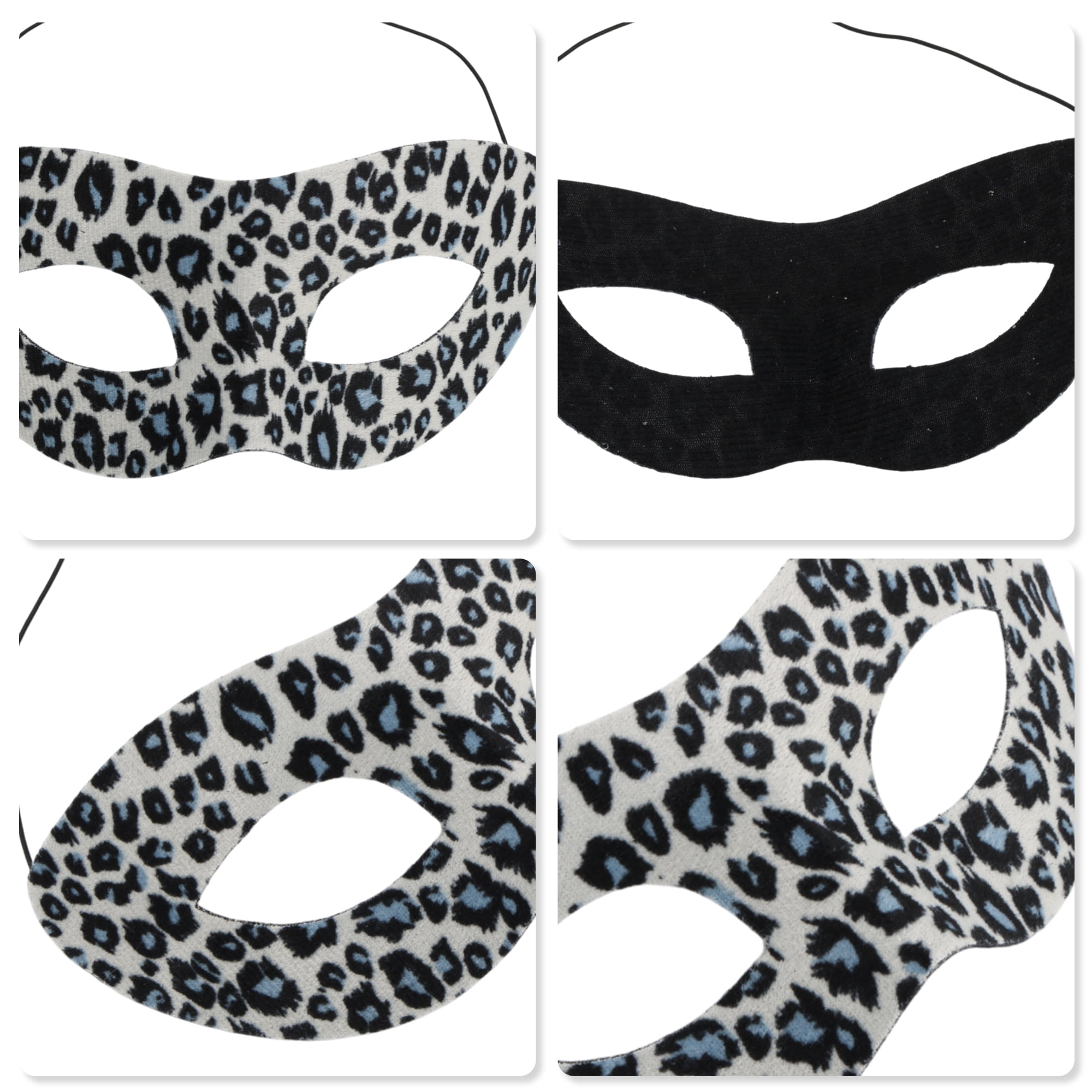 Unique Bargains 1 Pack Leopard Print Party Mask Blue, Black, Beige