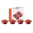 thumbnail image 1 of Le Creuset Juego de 4 mini cocottes con libro de cocina, 8 onzas cada una, cereza, 1 of 8
