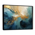 thumbnail image 2 of Designart "Ocean Spiral In Gold And Teal III" Abstract Spirals Floater Framed Canvas Prints, 2 of 5