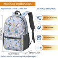 thumbnail image 3 of Unicorn and Castle Purple Pattern 17" Waterproof Oxford School Backpacks for Teens, S-Shape Padded Straps, for School, Travel, Hiking, Camping, 3 of 5