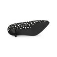 thumbnail image 5 of BLISSFUL STEP Women's Shoes Polka Dot Kitten Heel Pumps Pointed Toe Slip-on Heels Black 6.5, 5 of 7