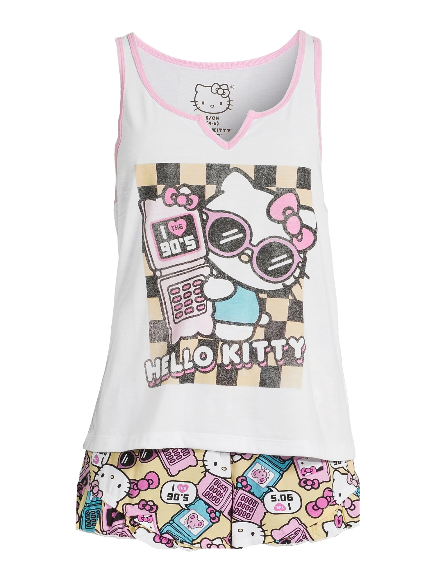 Hello Kitty Women's Tank Top and Shorts Pajama Set, 2-Piece, Sizes XS-3X