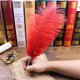 thumbnail image 2 of 11 Colors Ostrich Feather Quill Ballpoint Pen For Wedding Gift Signature Pen Birthday Party Gift Home Decoration Office SchoolColor 2 Gao Jinjia LED, 2 of 2