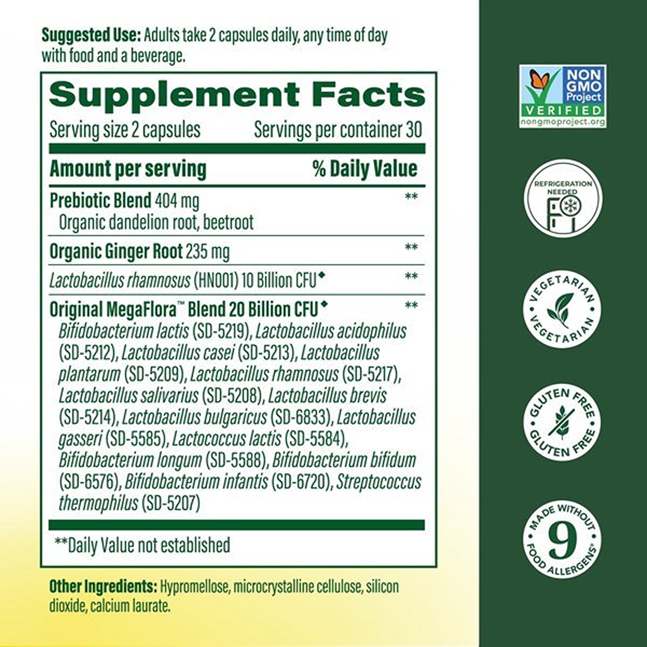 MegaFood Baby & Me 2 Prenatal Probiotic + Prebiotic - 30 Billion CFU - 30 Servings