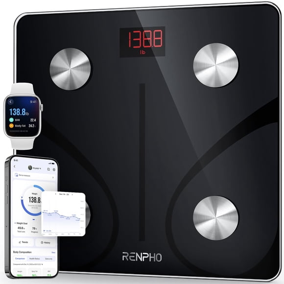 RENPHO Smart Scale for Body Weight, FSA&HSA Eligible, Digital Bathroom Scale BMI Weighing Bluetooth Body Fat Scale, Body Composition Monitor Health A