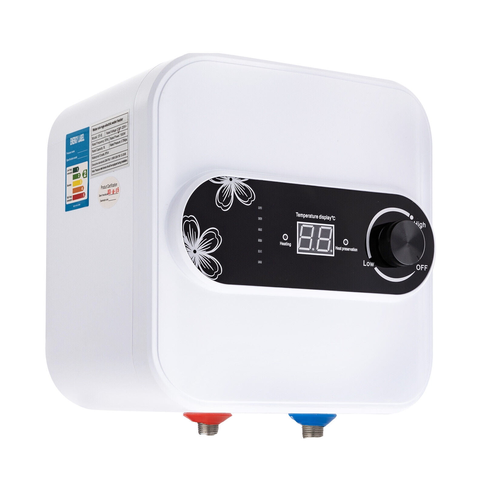 Miumaeov 8L Mini-Tank Electric Instant Water Heater 110V 1500W Hot Water Heater for Bathroom Kitchen