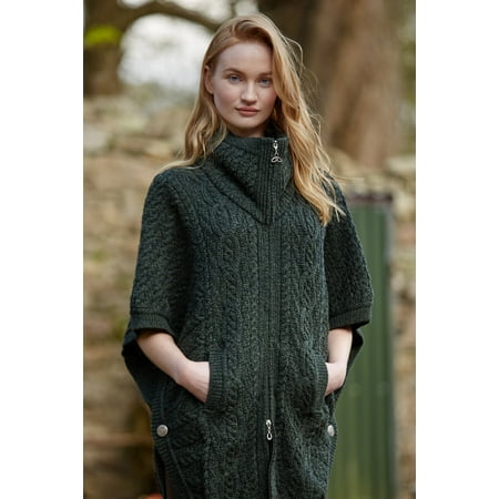 Cable Knit Wool Vest - Irish Merino Wool Batwing Aran Knit Jacket