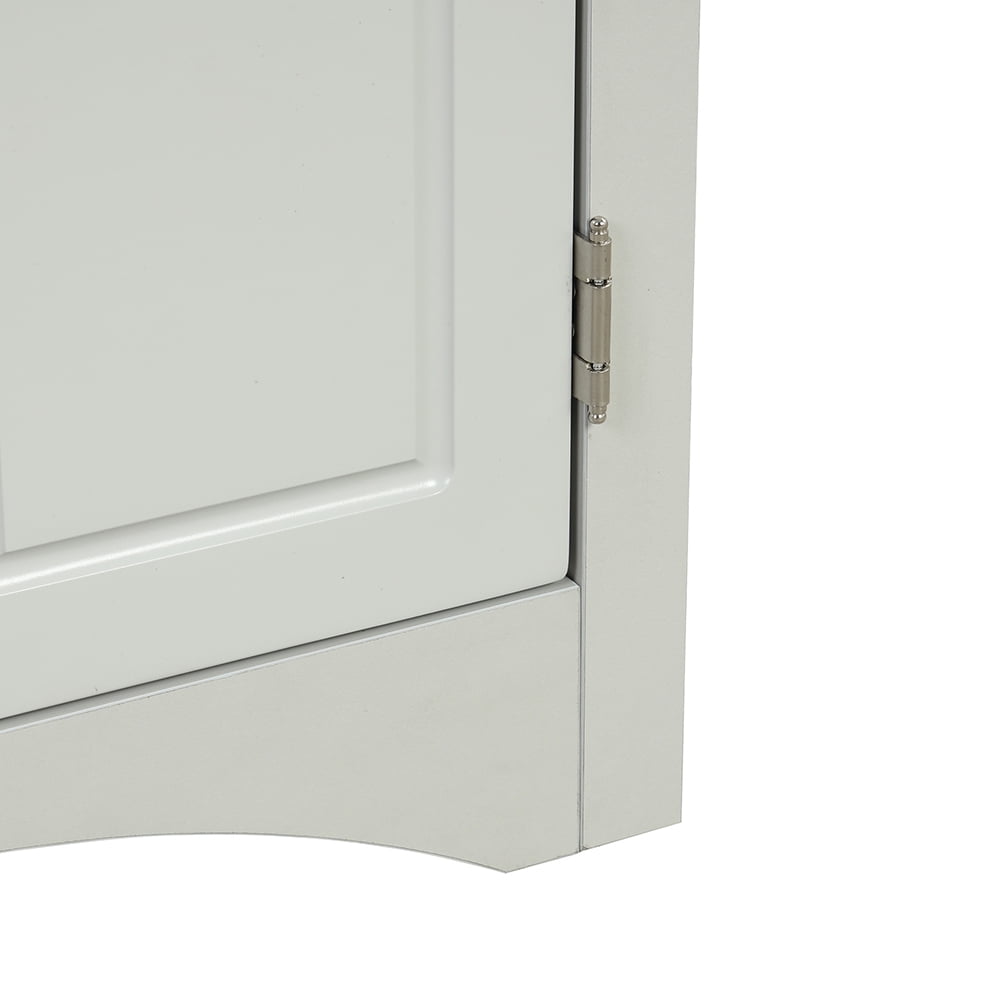 Kepooman Triangle Bathroom Floor Cabinet, Free Standing Wooden Storage Organizer with Adjustable Shelves, Multiple Tiers Storage Living Room Cabinet for Home, Grey Kepooman Triangle Bathroom Floor Cabinet, Free Standing Wooden Storage Organizer with Adjustable Shelves, Multiple Tiers Storage Living Room Cabinet for Home, Grey