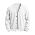 thumbnail image 4 of cllios Cardigan Sweaters for Men V Neck Casual Lightweight Button Down Knitted Cardigan Sweater Solid Color Long Sleeve Cardigans White S-XXXL, 4 of 6