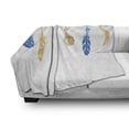 thumbnail image 3 of Feather Soft Flannel Fleece Throw Blanket, Multicolored Bird Feathers Ornamental Elements, Cozy Plush for Indoor and Outdoor Use, 50" x 70", Pale Orange Blue Seafoam, by Ambesonne, 3 of 6