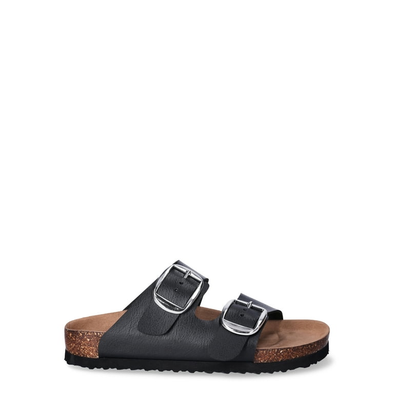 Time and Tru Women s Footbed Slide Sandals Walmart
