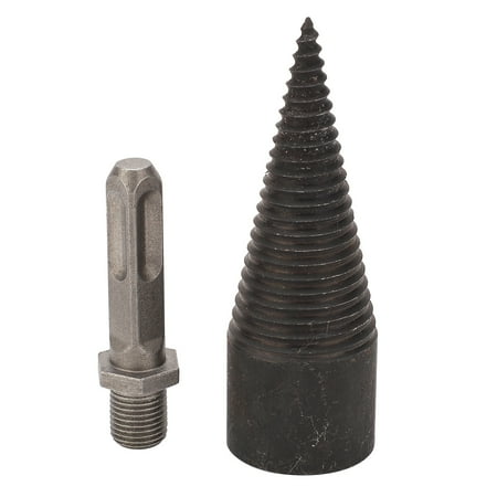 Wood Cone Punch Firewood Separation Detachable Round Shank Thread Drill Bit Splitter Tool