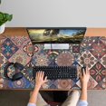 thumbnail image 4 of Long Mouse Pads for Desk,Multicolor Ethnic Geometric Pattern Desk Mats on Top Of Desks, Desk Mouse Pad Extra Large with 3mm Non-Slip Base and Stitched Edge for Gaming,Office,Work,Home 47.3"x23.6", 4 of 6
