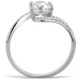 thumbnail image 3 of Luxe Jewelry Designs Women's Stainless Steel Bypass Engagement Ring with CZ - Size 6 (Pack of 2), 3 of 4