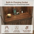 thumbnail image 6 of 72" Tall Farmhouse Kitchen Pantry Cabinet with 10 Side Shelves and LED Light & Power Outlet, 5 Layers Pantry Storage Cabinet with Barn Doors&Load-Bearing Steel Pipe for Dining Room,Living Room,White, 6 of 10