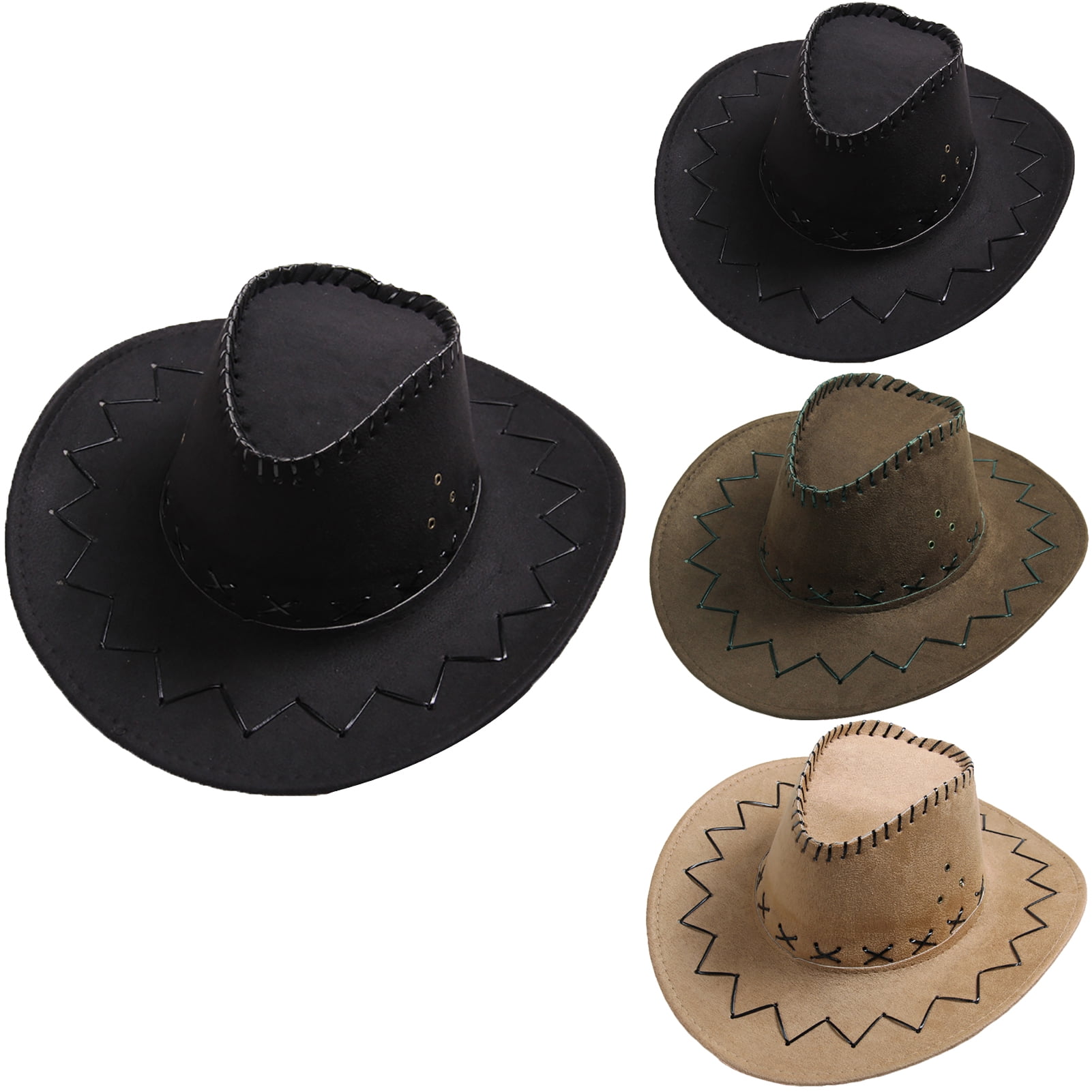 2536 Western Cowboy Hat For Men Women Cowboy Cowgirl Hat Outdoor Wide Brim Wide Brim Cowgirl Hat Men Large Wide Brim Cowboy Hats for  main image 4