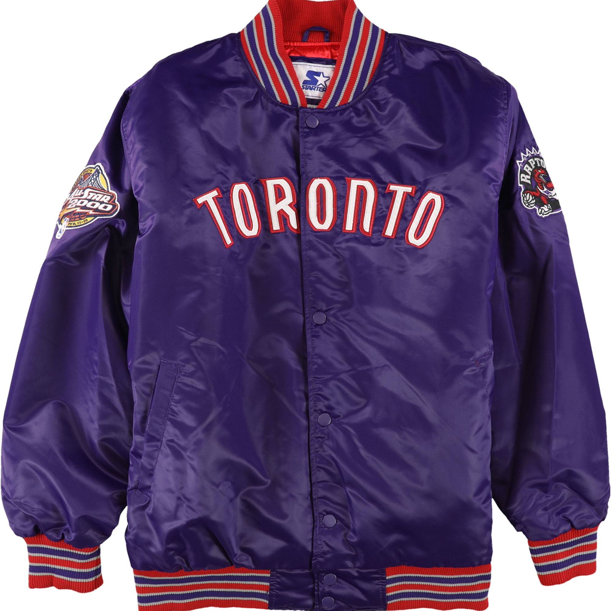 STARTER Mens Toronto Raptors Varsity Jacket, Purple, XXX-Large