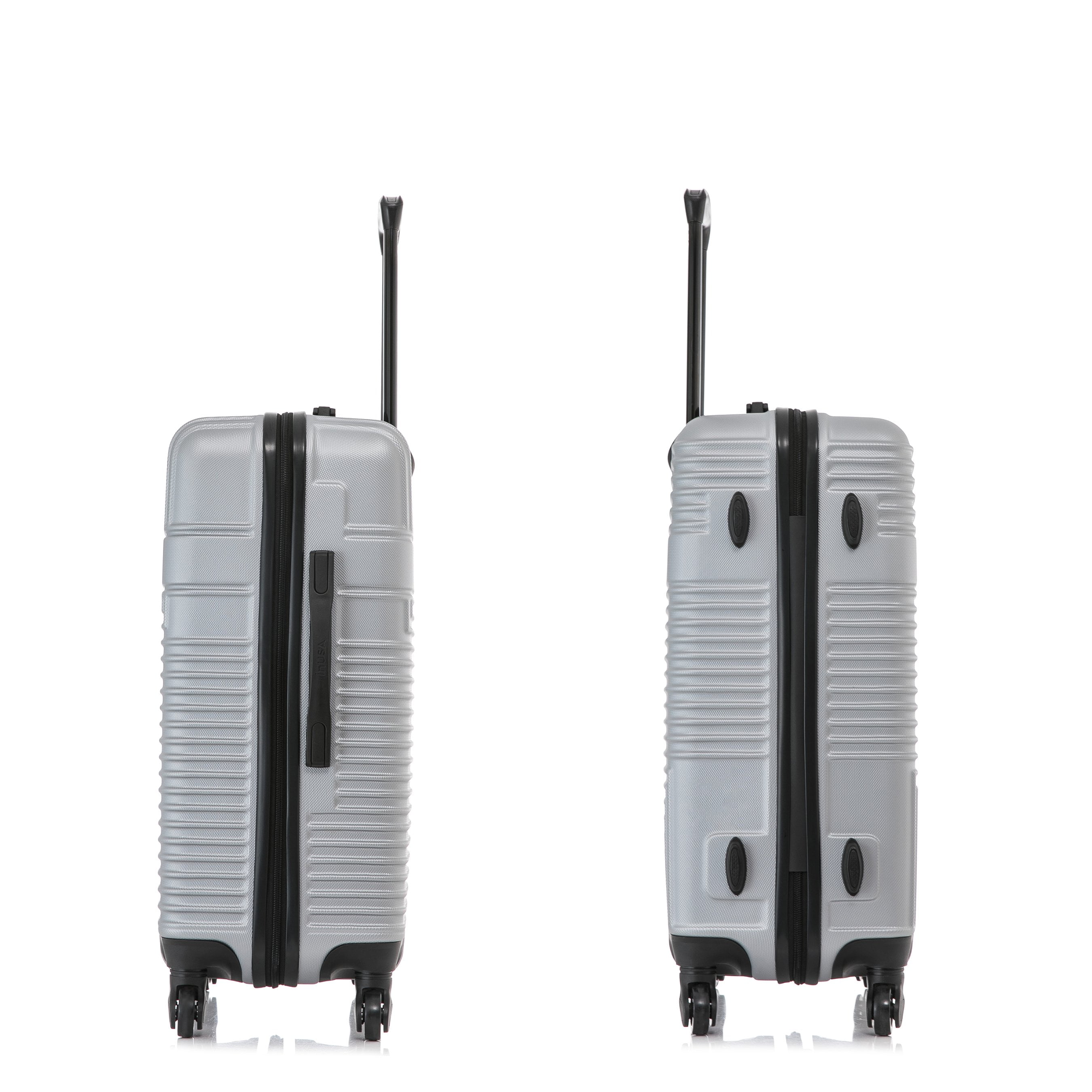 InUSA Resilience 24" Hardside Lightweight Luggage with Spinner Wheels, Handle, and Trolley, Silver