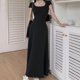 thumbnail image 5 of Rimocy - Vestidos largos ajustados y sexys para mujer, verano 2024, manga corta, ajustados, cuello redondo, para fiestas y clubes, 5 of 6