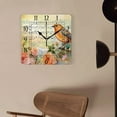 thumbnail image 4 of 14 Inch Wall Clock Battery Operated Square Clock Decorative for Office, Kitchen, Outdoor, Living Room，Vintage Birds Roses Butterflies Art, 4 of 4