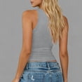 thumbnail image 5 of Byworldtasic Women's Summer Sleeveless Casual Camisole Shirt Slim Knit Ribbed Tank Tops Crop Tight Fit Basic Tank Tops, 5 of 7