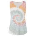 thumbnail image 4 of Women's Tanks Ladies Summer Casual Colourful Tie Dye Printed V Neck Button Sleeveless Vest Top, 4 of 4
