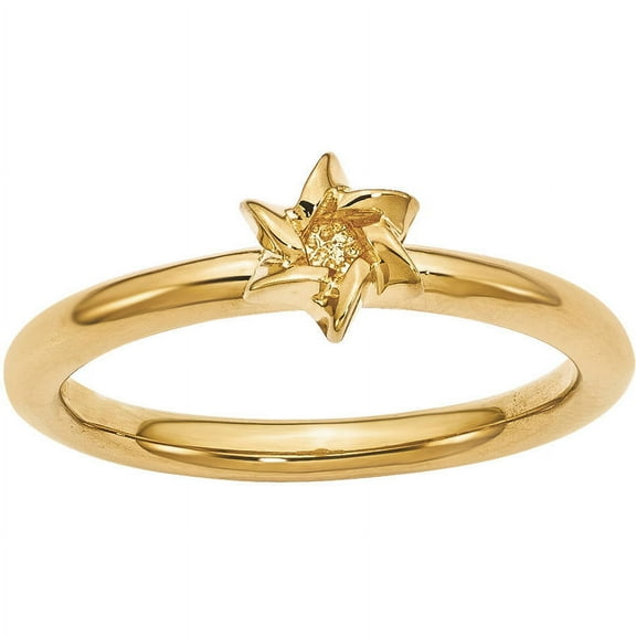 Sterling Silver Yellow-Plated Star of David Ring