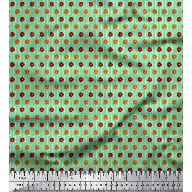 Soimoi Georgette Viscose Fabric Artistic Floral Decor Fabric Printed Yard 42 Inch Wide