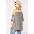 thumbnail image 4 of Colorblock Knit And Floral Print Mixed Top With Dolman Sleeve, 4 of 5