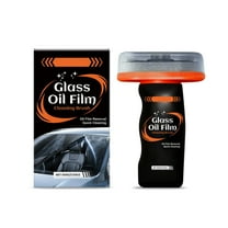 Kumdkd Car Glass Oil Film Cleaning Brush with 100ml Cleaning Liquid, Windshield Cleaning Tool for Cars, Trucks, SUVs, Ergonomic Handle Oil Removal Brush for Auto Glass Maintenance