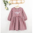 thumbnail image 3 of StylesILove Baby Toddler Girls Red & White Plaid Long Sleeve Dress and Fleece Vest 2pcs Winter Holiday Dressy Outfit (6), 3 of 6