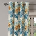 thumbnail image 3 of Ambesonne Vintage Grommet Curtain, Floral Composition Creamy, 50"x60", Dark Cadet Blue Eggshell, 3 of 5